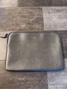 Kate Spade  New York metallic silver Pebbled Leather Laptop Sleeve